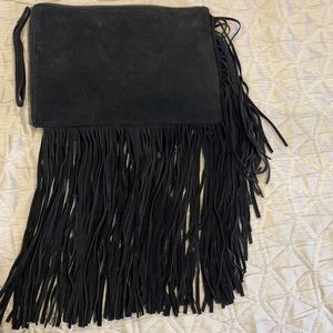Zara faux suede clutch